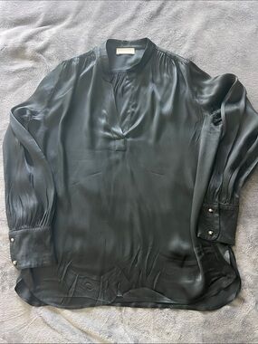 Women's Black Silk-Blend Tunic Shirt